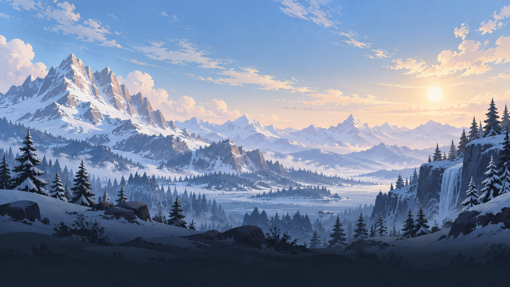 Snow-covered mountain landscape
